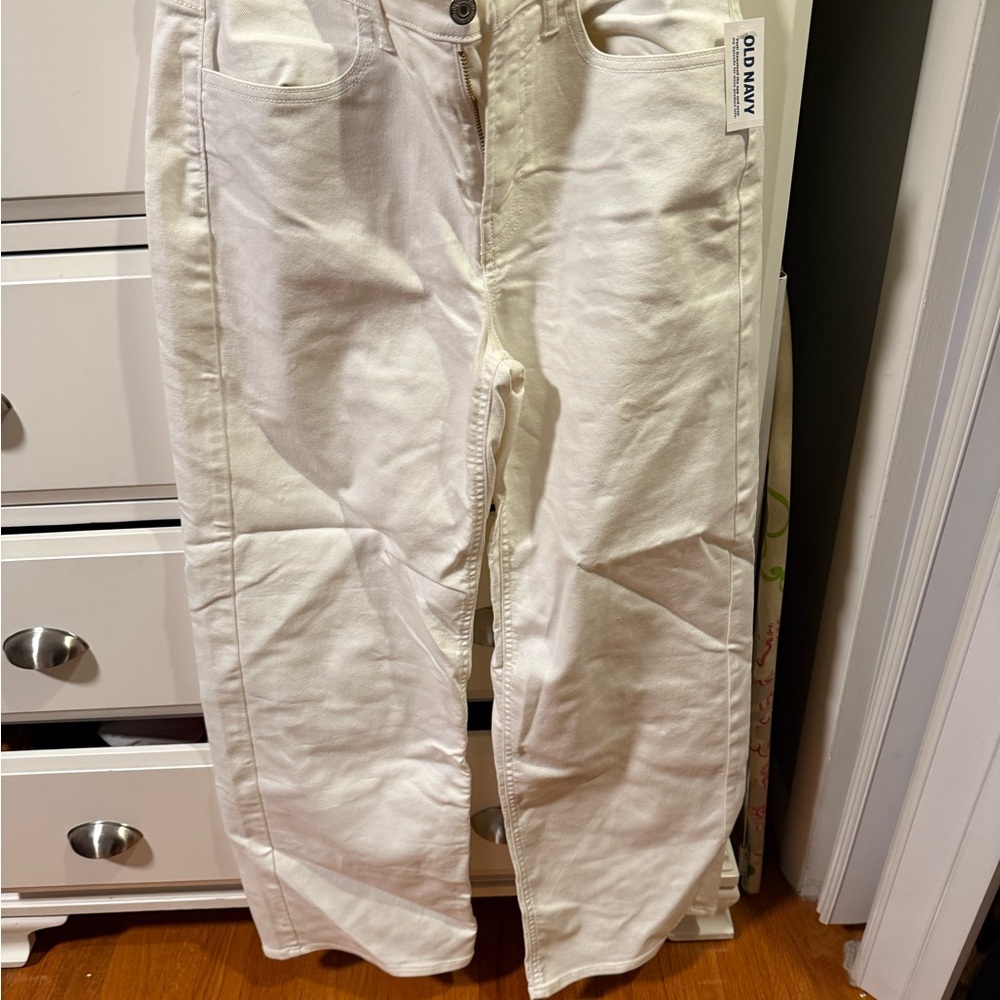 Old Navy Cream High-Rise Wide Leg Pants
